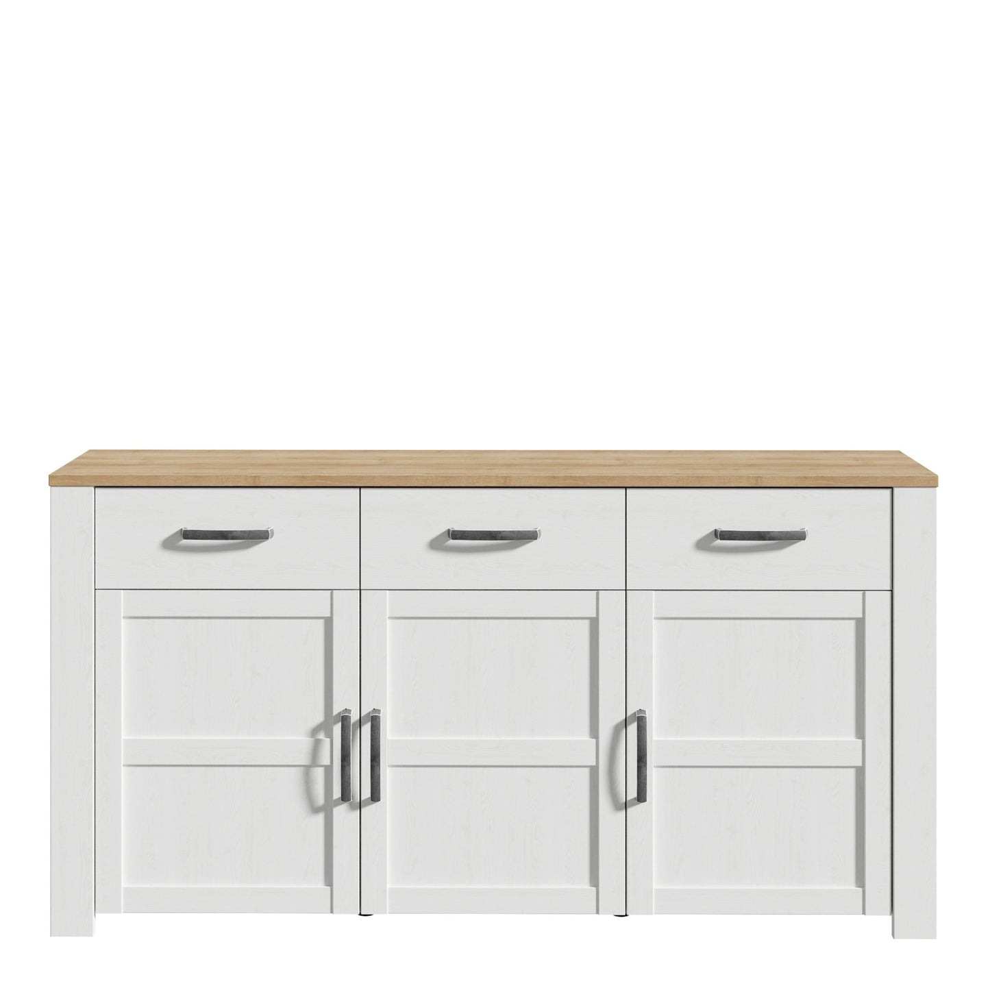 Bohol Sideboard 3 Drawer 3 Door in White and Oak