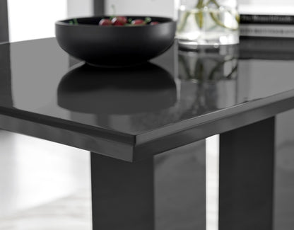 Imperia 4 Black Dining Table and 4 Pesaro Black Leg Chairs