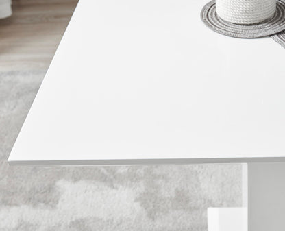 Imperia 4 Modern White High Gloss Dining Table And 4 Lorenzo Chrome Dining Chairs Set