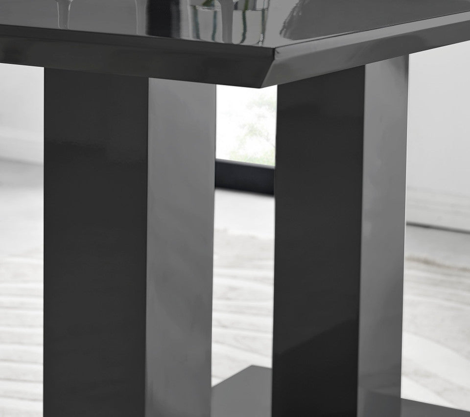 Imperia Black High Gloss Dining Table And 6 Luxury Willow Dining Chairs Set