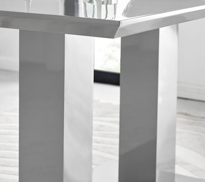 Imperia Grey Modern High Gloss Dining Table And 6 Lorenzo Dining Chairs Set