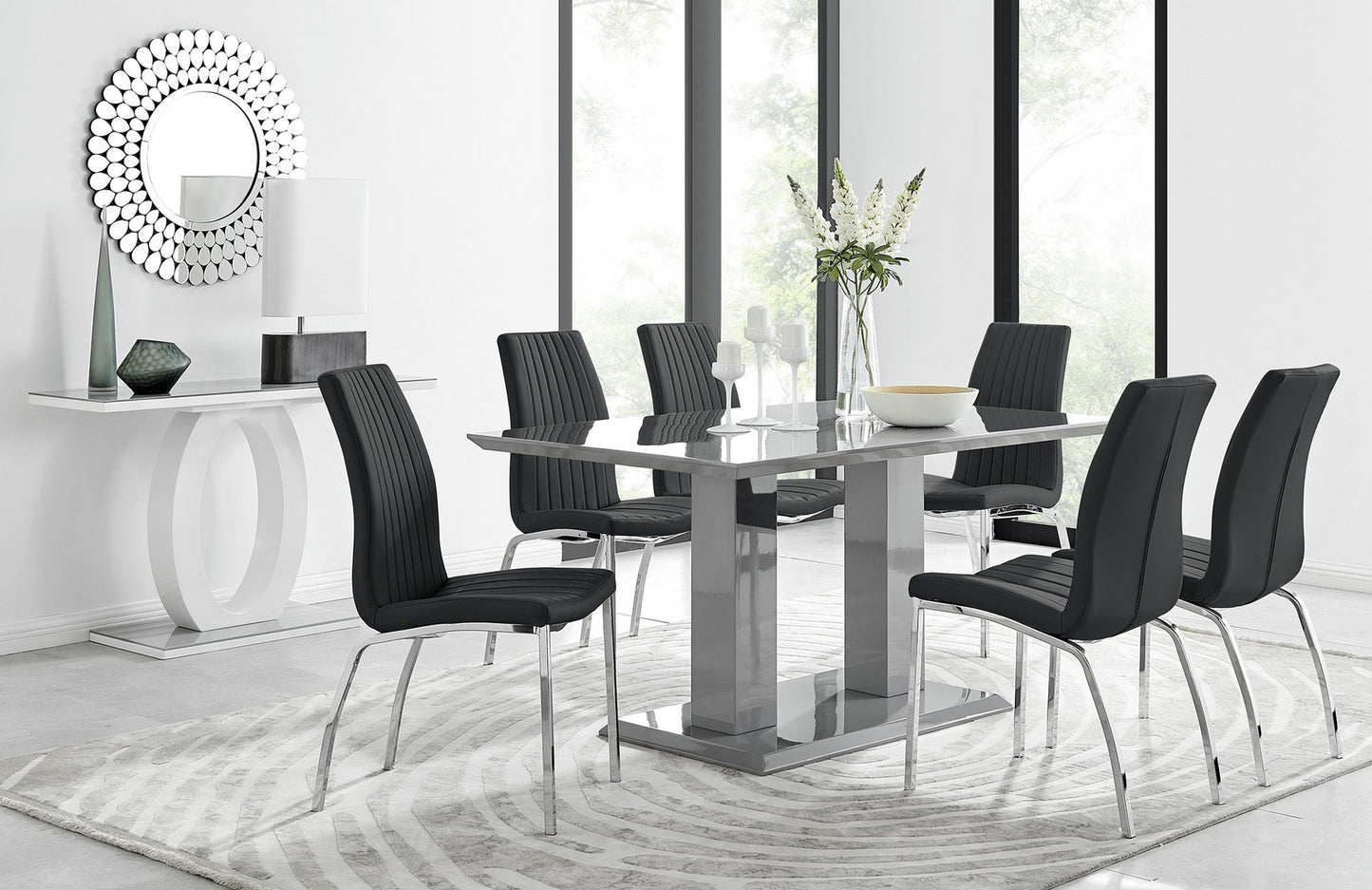 Imperia 6 Dining Table and 6 Isco Chairs