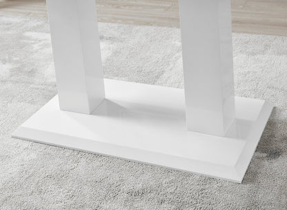 Imperia High Gloss White Dining Table & 6 Calla Black Leg Chairs