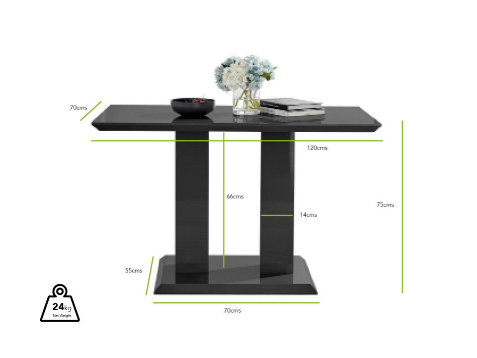 Imperia 4 Black Dining Table and 4 Belgravia Black Leg Chairs