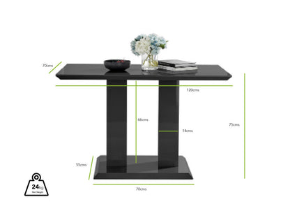 Imperia 4 Black Dining Table and 4 Belgravia Black Leg Chairs