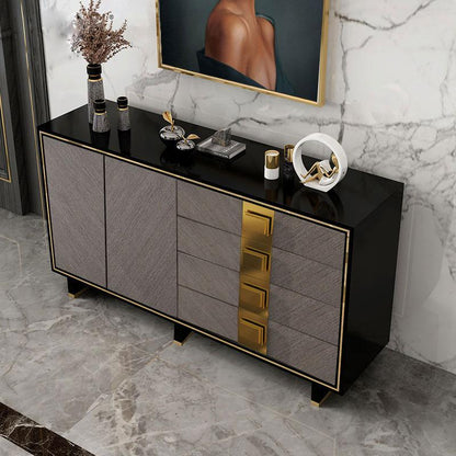 IS82 Large Sideboard, Grey & Gold