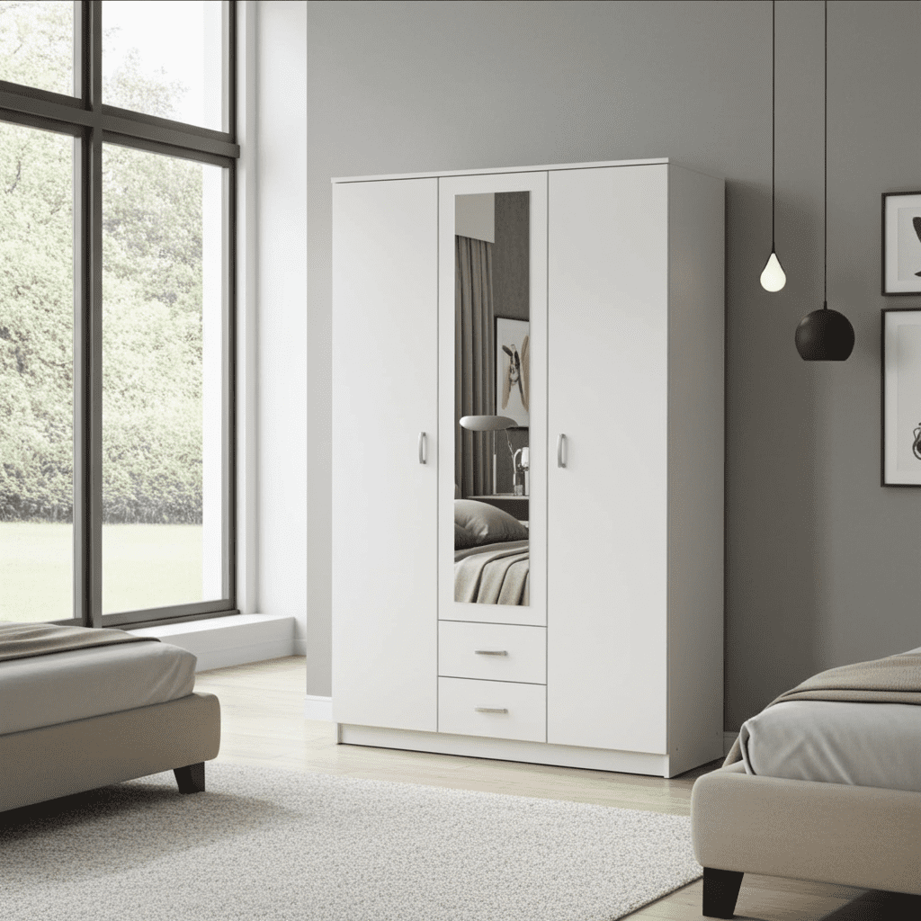 Kano White 3 Door Wardrobe