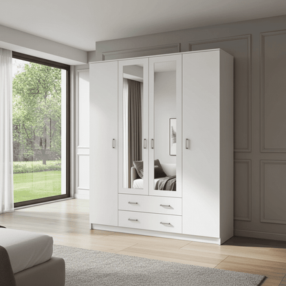Kano White 4 Door Wardrobe