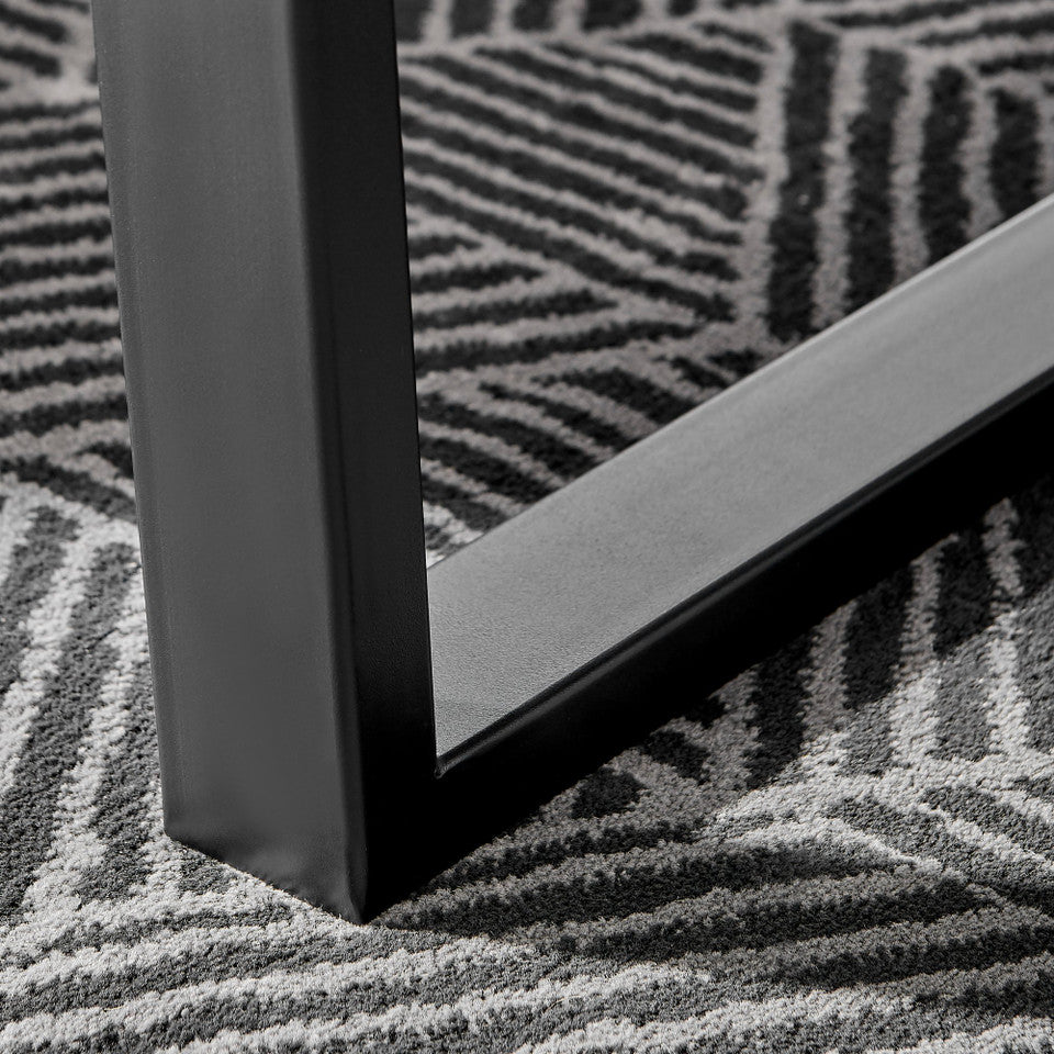 Kylo Brown Wood Effect Dining Table & 4 Velvet Milan Black Leg Chairs