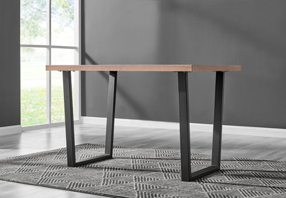 Kylo Brown Wood Effect Dining Table & 4 Velvet Milan Black Leg Chairs