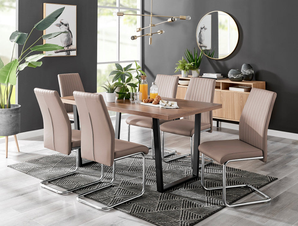Kylo Brown Wood Effect Dining Table & 6 Lorenzo Chairs