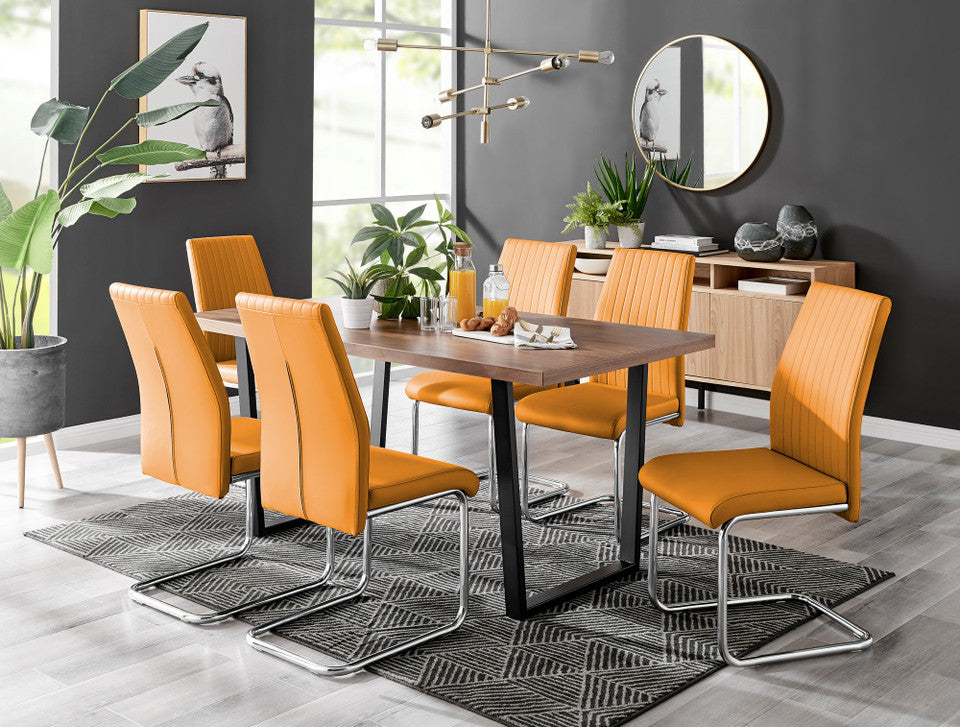 Kylo Brown Wood Effect Dining Table & 6 Lorenzo Chairs