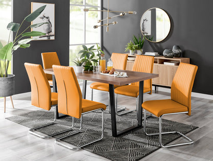 Kylo Brown Wood Effect Dining Table & 6 Lorenzo Chairs