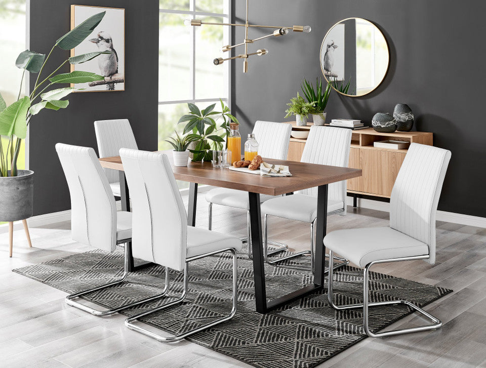 Kylo Brown Wood Effect Dining Table & 6 Lorenzo Chairs