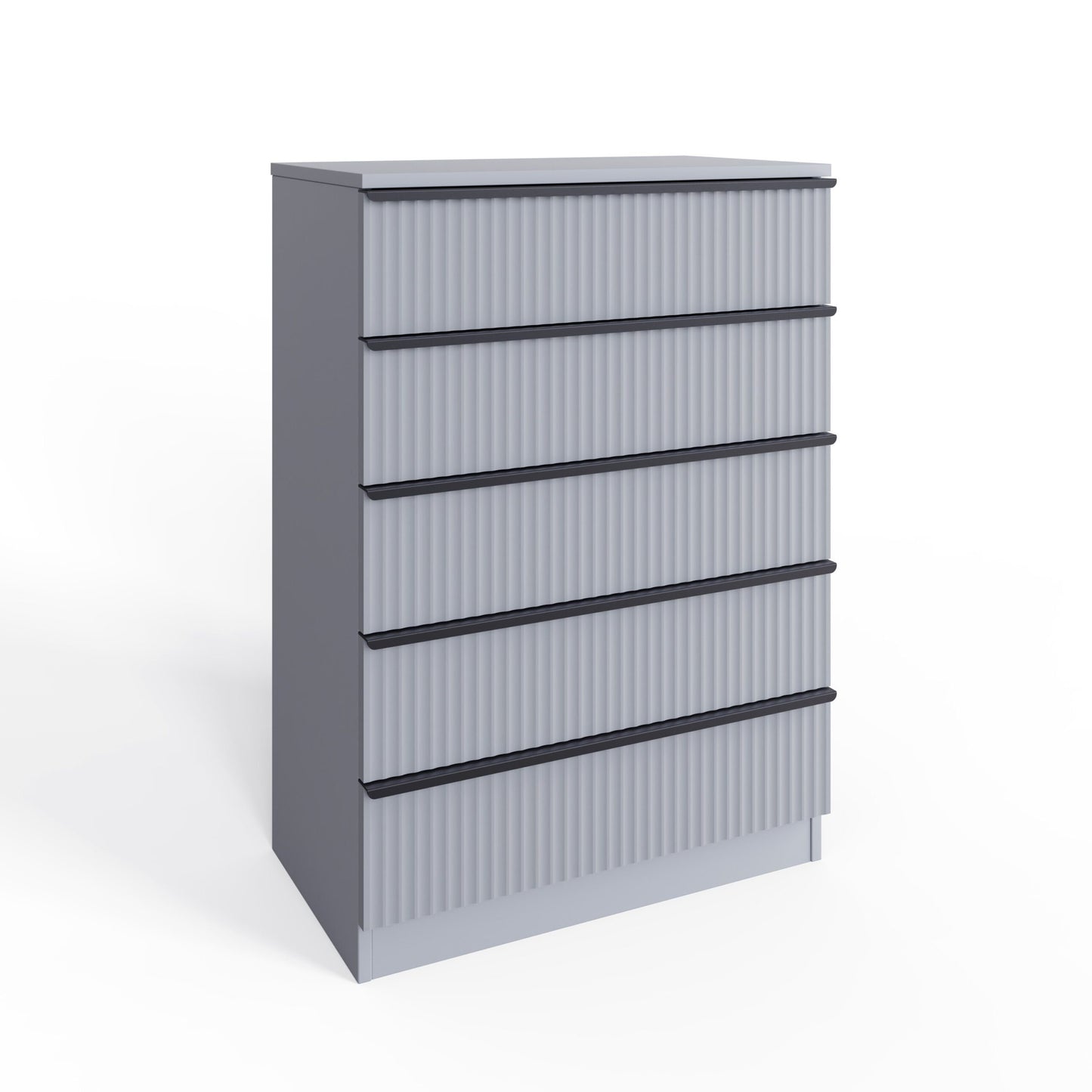 FWStyle Lania Ripple Ridged 5-Drawer Chest – Matt Grey