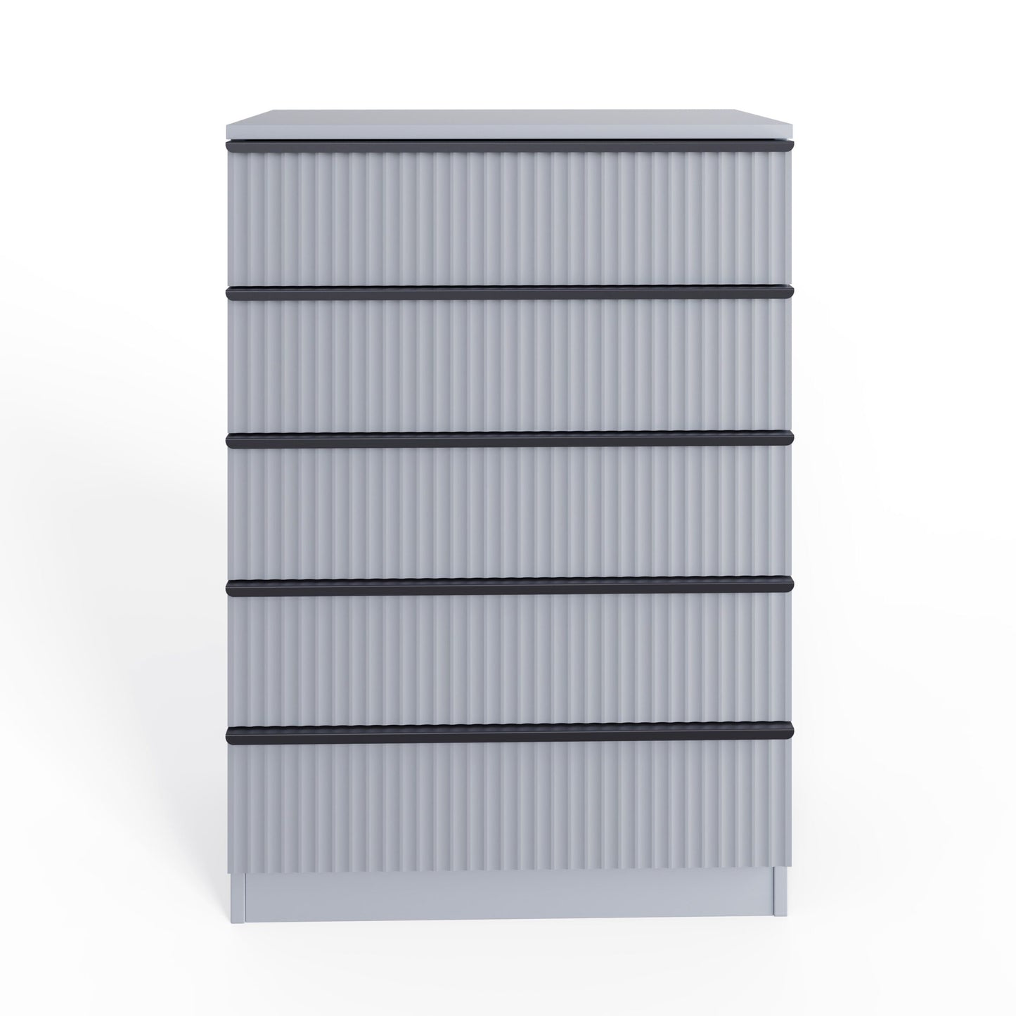 FWStyle Lania Ripple Ridged 5-Drawer Chest – Matt Grey