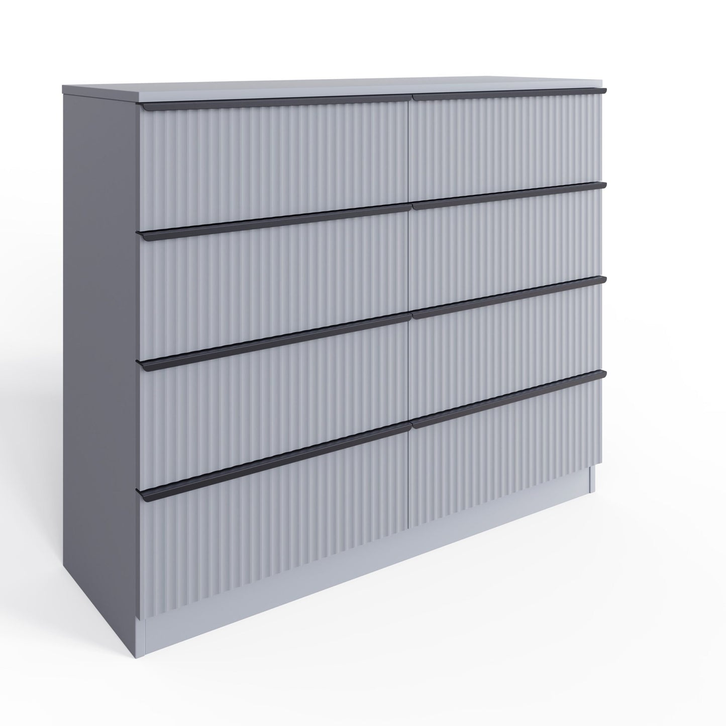 Lania Ripple Ridged 8 Drawer Chest of Drawers – Matt Grey