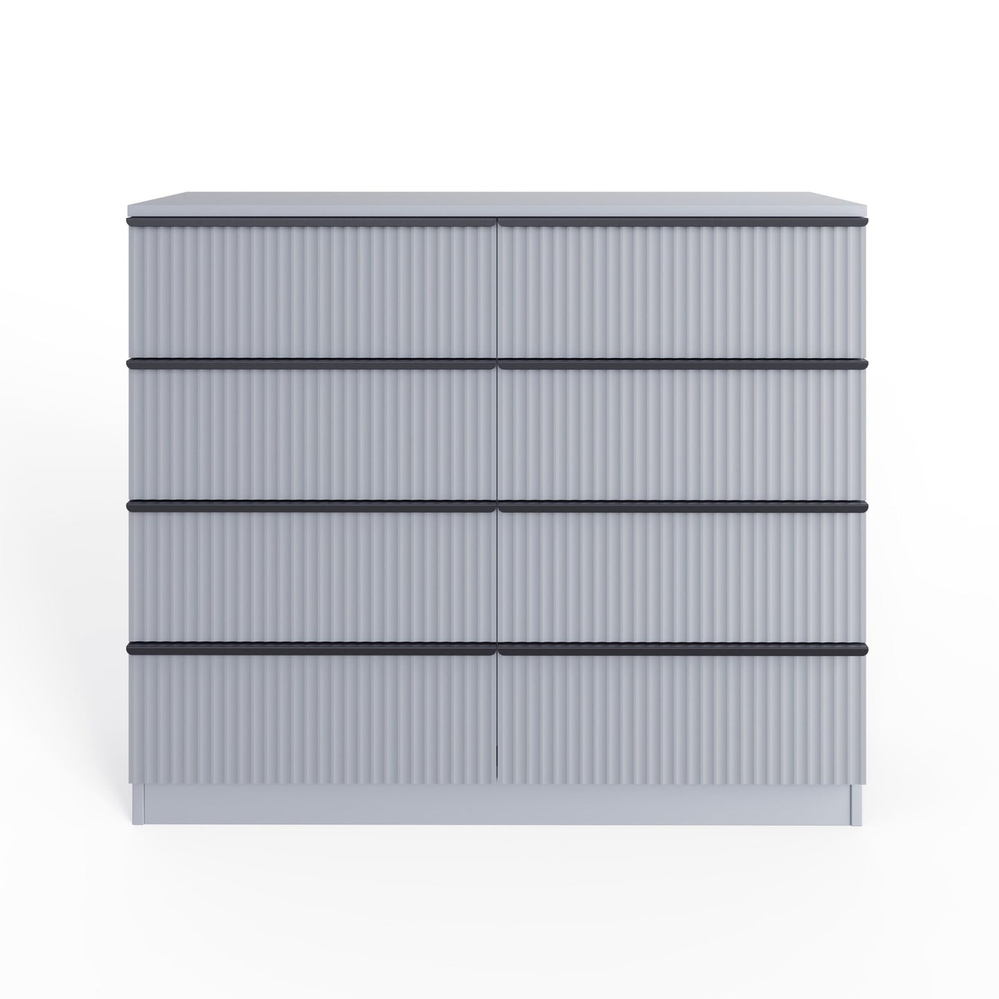 Lania Ripple Ridged 8 Drawer Chest of Drawers – Matt Grey