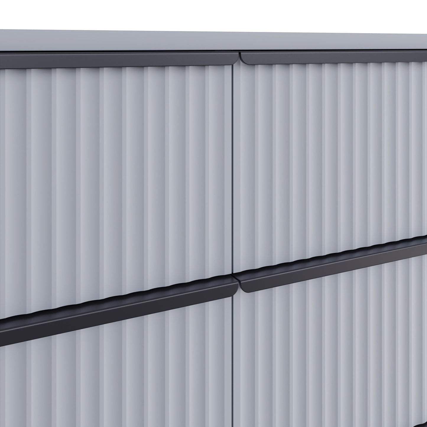 Lania Ripple Ridged 8 Drawer Chest of Drawers – Matt Grey
