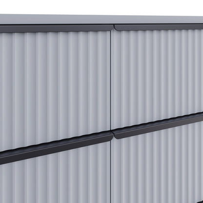 Lania Ripple Ridged 8 Drawer Chest of Drawers – Matt Grey