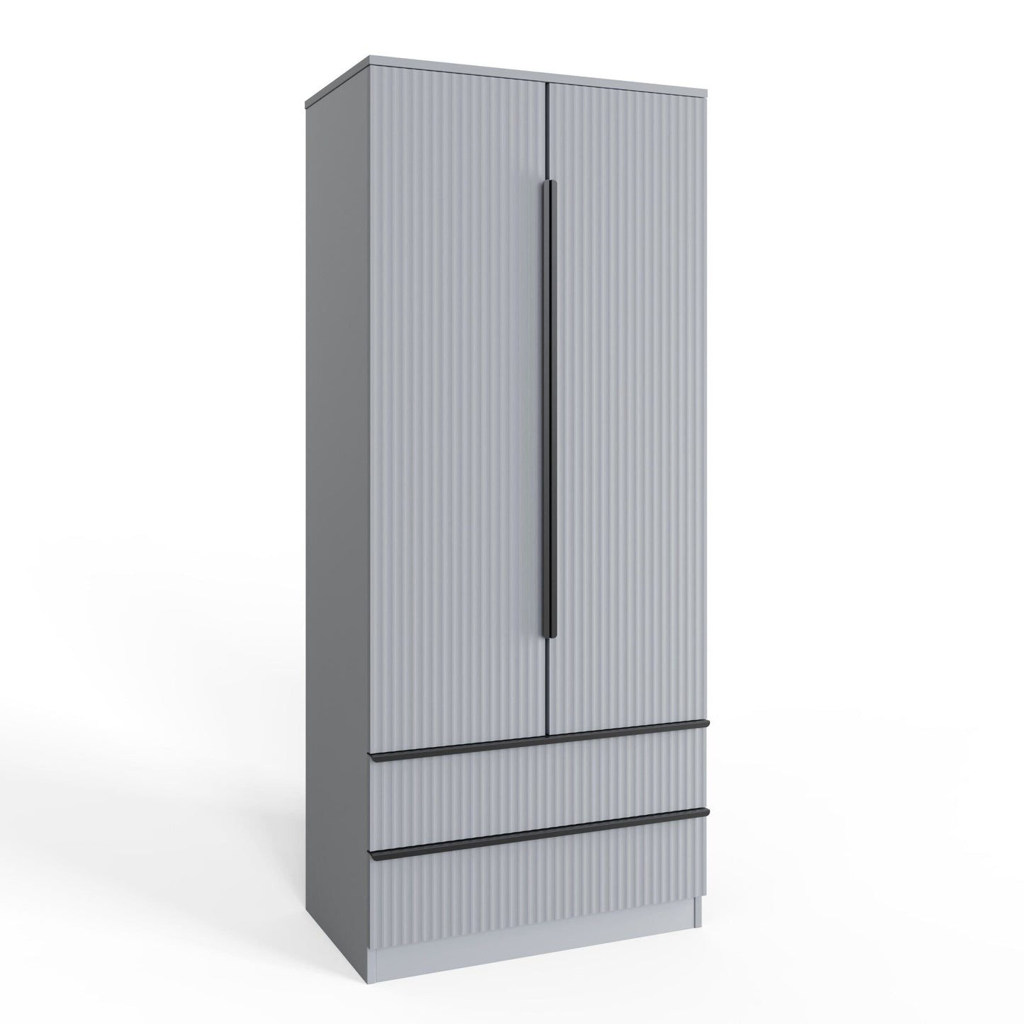FWStyle Lania 2 Door 2 Drawer Wardrobe – Grey