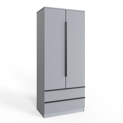 FWStyle Lania 2 Door 2 Drawer Wardrobe – Grey