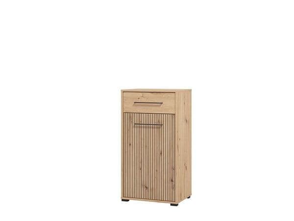 Lazlo Slatted Artisan Oak Effect Low Narrow Hallway Sideboard
