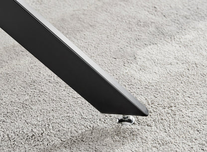 Leonardo Black Leg Glass Dining Table & 4 Milan Black Leg Chairs