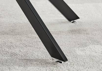 Leonardo Black Leg Glass Dining Table & 6 Nora Black Leg Chairs