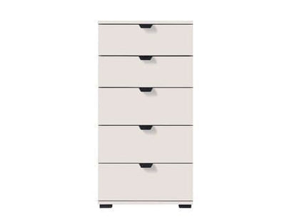 Limone Arctic White Narrow 5 Drawer Chest
