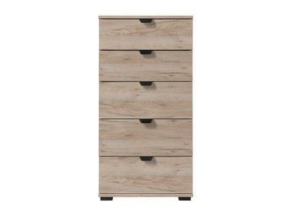 Limone Oak Effect Narrow 5 Drawer Chest