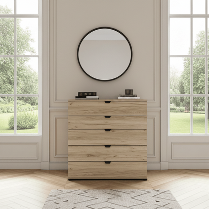 Limone Oak Effect Wide 6 Drawer Chest