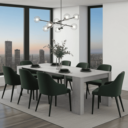 Luiz Concrete Grey Effect Large Extending Dining Table