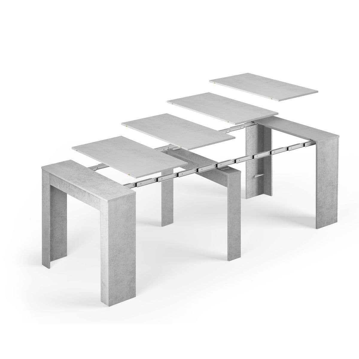 Luiz Concrete Grey Effect Large Extending Dining Table