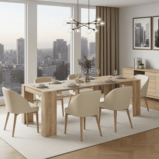 Luiz Extending Dining Table Oak Effect