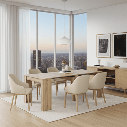 Luiz Extending Dining Table Oak Effect