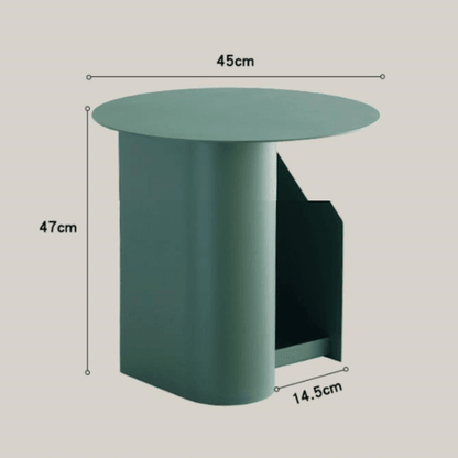 M39 Green Side Table With Side Storage
