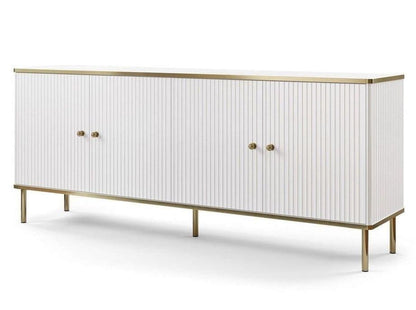 Maison White And Gold 4 Door Wide Sideboard