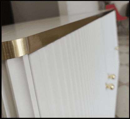 Maison White And Gold 4 Door Wide Sideboard