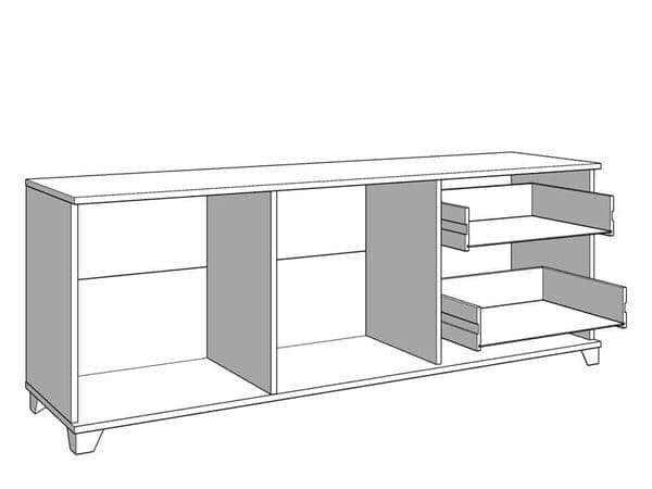 Merlot White Gloss And Warm Oak TV Unit Cabinet