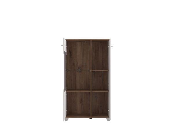 Merlot White Gloss Oak Effect Low Display Cabinet