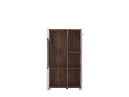Merlot White Gloss Oak Effect Low Display Cabinet