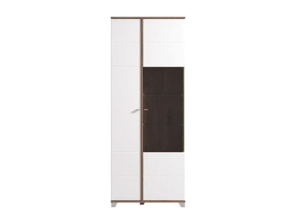Merlot White High Gloss And Oak Effect Display Cabinet