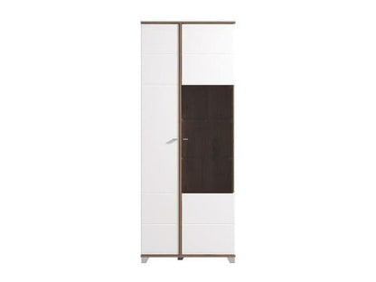 Merlot White High Gloss And Oak Effect Display Cabinet