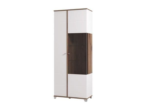 Merlot White High Gloss And Oak Effect Display Cabinet