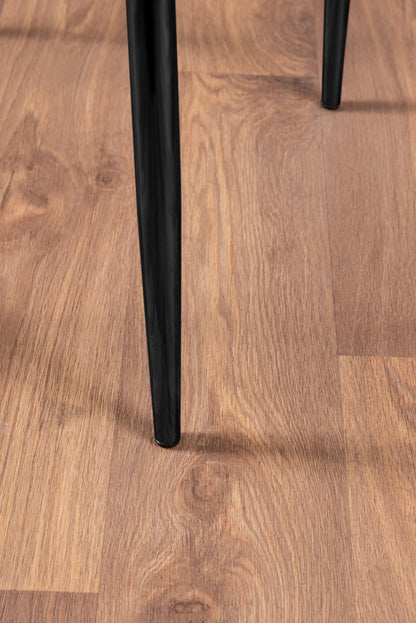 Kylo Brown Wood Effect Dining Table & 6 Milan Black Leg Chairs