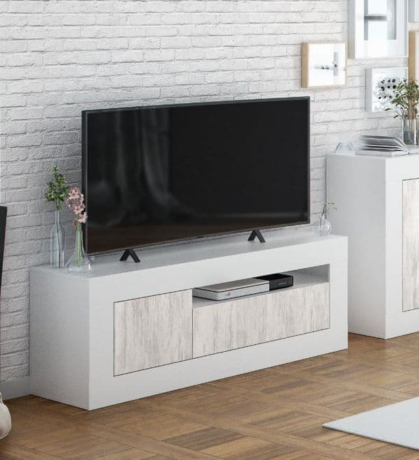 Montreal White And Wood Effect TV Unit