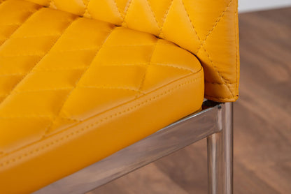 Selina Chrome Round Square Leg Glass Dining Table And 4 Milan Chairs Set