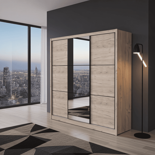 Navara Oak Effect Sliding Door Wardrobe