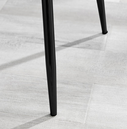 Leonardo Black Leg Glass Dining Table & 6 Nora Black Leg Chairs